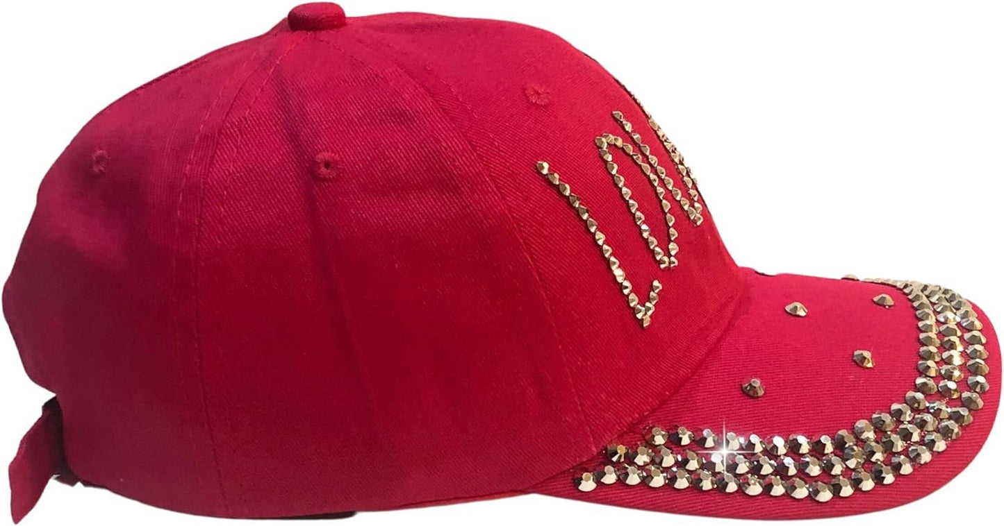 Popfizzy Louise Hat for Women, Rhinestone Bestie Gifts for Women, Bling Best Friend Apparel, for Women