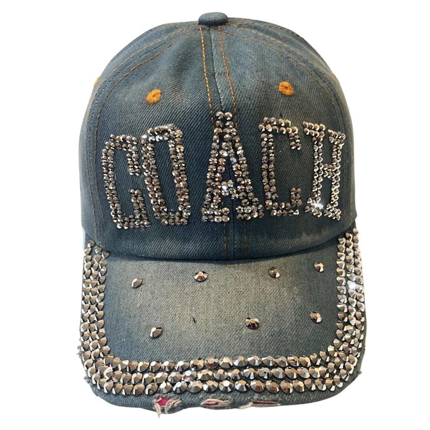 Popfizzy Bling Coach Hat with Rhinestones for Women, Best Cheer Coach Hat, Soccer Coach, Baseball Coach, Sports Coach Gifts