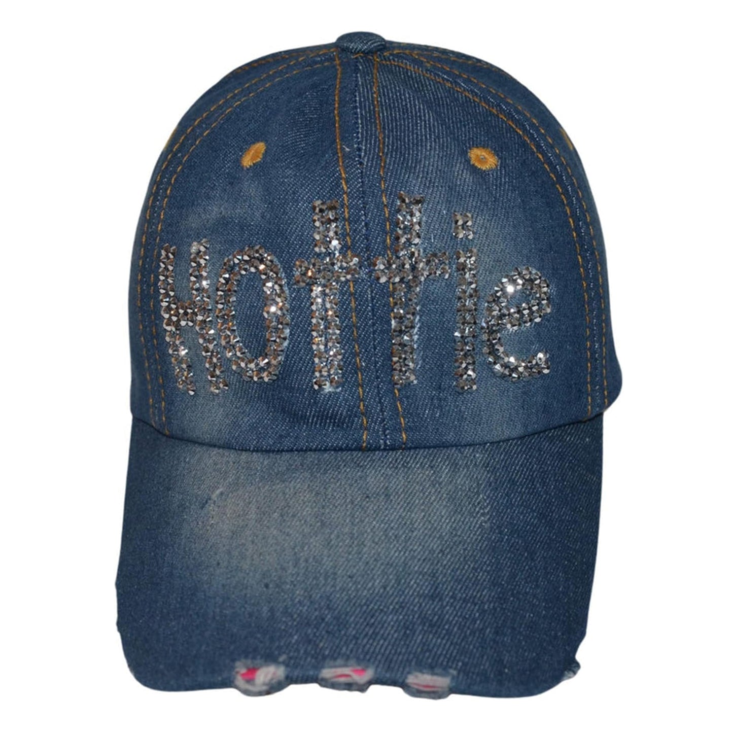 Women's Bling Pink Las Vegas Cap, Bejeweled Rhinestone Baseball Cap, Distressed Pink Hat for Women, Bling Gifts for Women