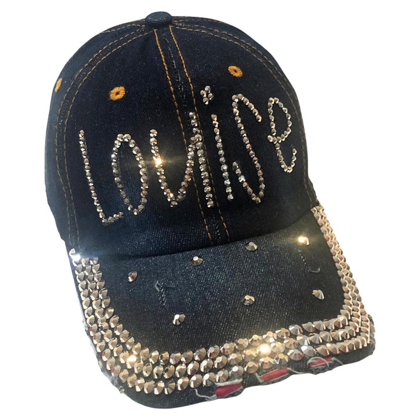 Popfizzy Louise Hat for Women, Rhinestone Bestie Gifts for Women, Bling Best Friend Apparel, for Women
