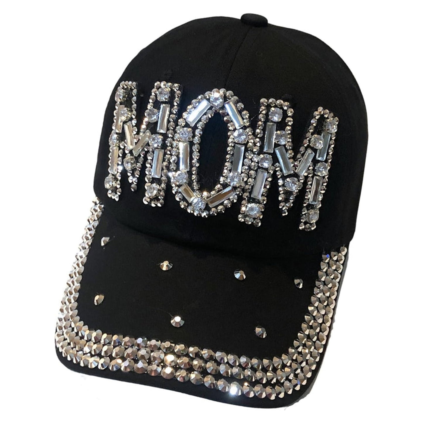 Popfizzy Rhinestone Mom Hat, Bling Baseball Cap for Mom, Cool Mom Gifts, Best Mama Hat, Sparkle Mom Accessories, Mom Cap