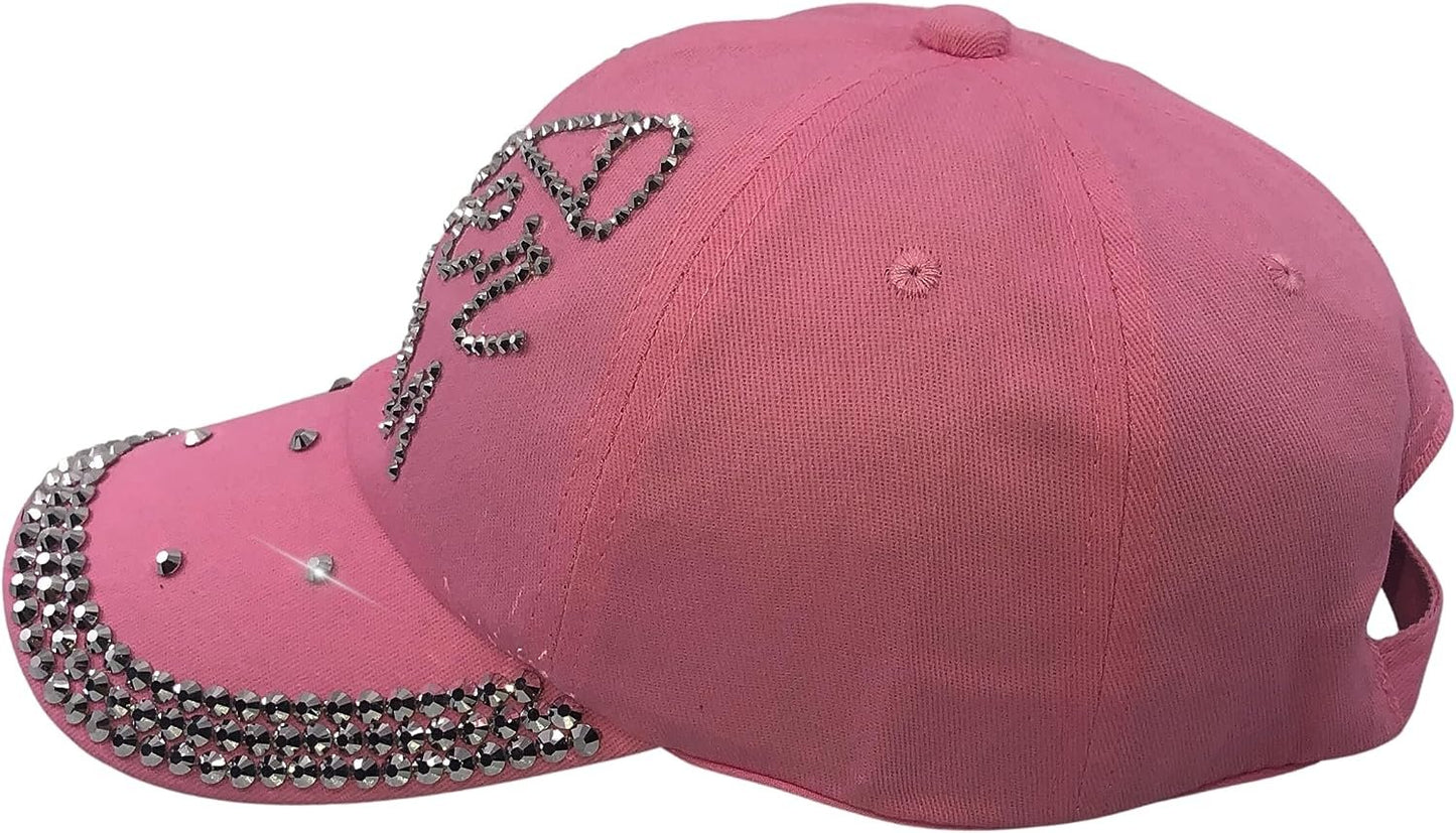 Popfizzy Cheer Mom Hat for Women, Rhinestone Cheer Mom Gifts, Bling Cheer Accessories, Cheer Clothes, Cool Cheer Gifts