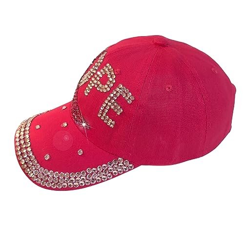 Popfizzy Bling Breast Cancer Baseball Cap for Women, Adult Breast Cancer Cap, Unique Cancer Gifts for Women, Fuchsia