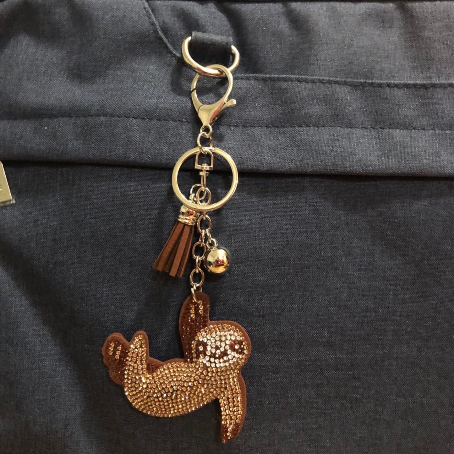 Bling Sloth Keychain Accessories for Women, Purse Charms for Handbags, Car Keys Keychain