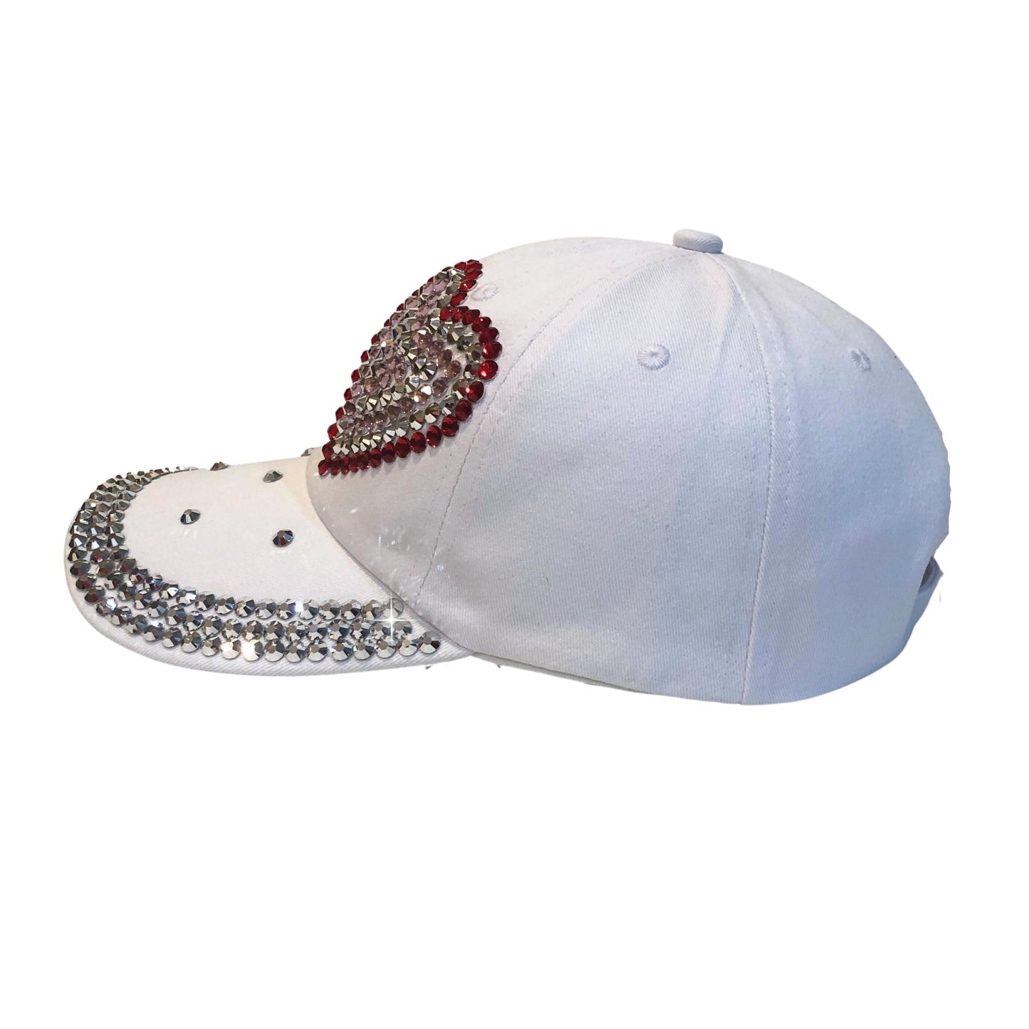 Popfizzy Heart Rhinestone Hat for Women, Trendy Bling Hats, Heart Accessories, Bedazzled Baseball Cap, Bling Gifts for Women