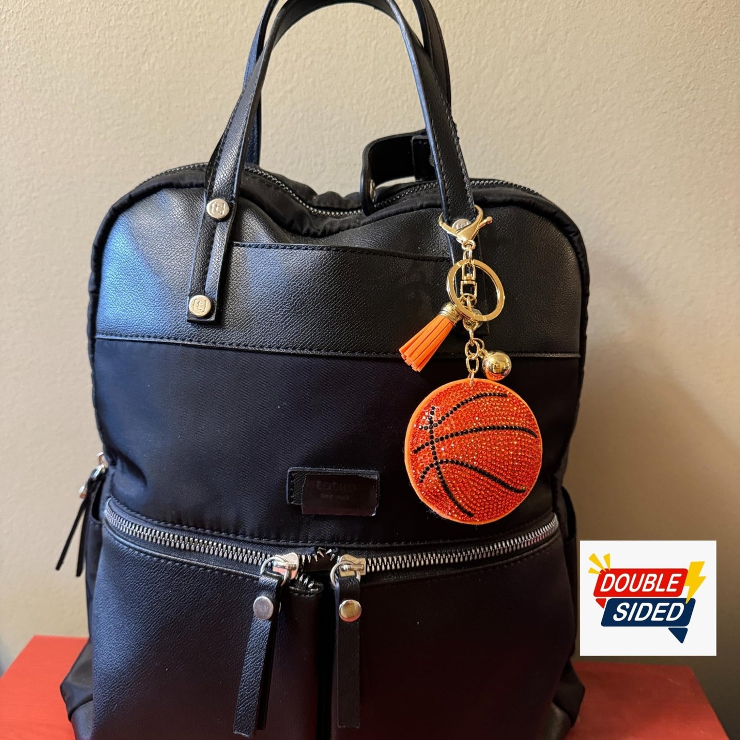 Popfizzy Bling Basketball Keychain for Women and Girls, Purse Charm, Bag Charm, Girls Basketball Gifts, Double Sided