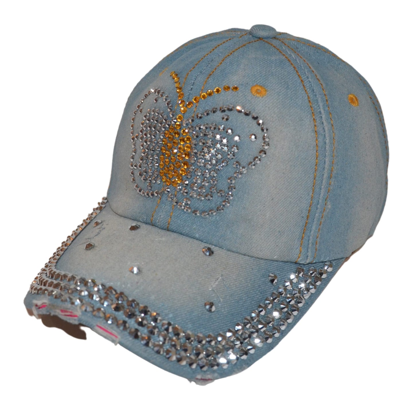 Popfizzy Monarch Butterfly Hat for Women and Girls, Rhinestone Butterfly Dad Hats, Bling Monarch Butterfly Gifts for Women
