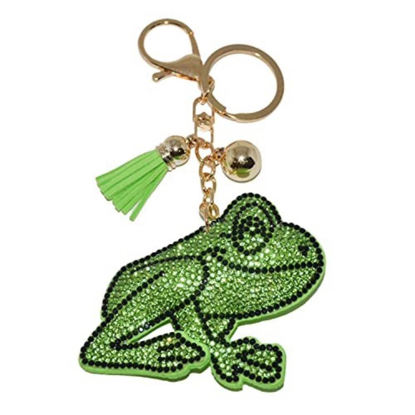 Popfizzy Green Frog Keychains for Women and Girls, Bling Backpack Key Chain for Animal Lovers, Rhinestone Purse Charms