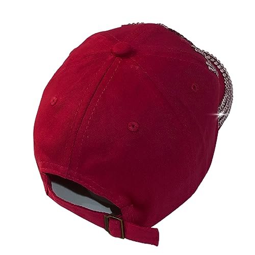 Popfizzy Bling Breast Cancer Baseball Cap for Women, Adult Breast Cancer Cap, Unique Cancer Gifts for Women, Fuchsia
