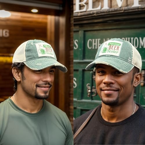Popfizzy Beer Drinking Hats for Men and Women, Funny Trucker Hats for Adults, Beer Drinkers Gift, Adult Humor Caps (Green)