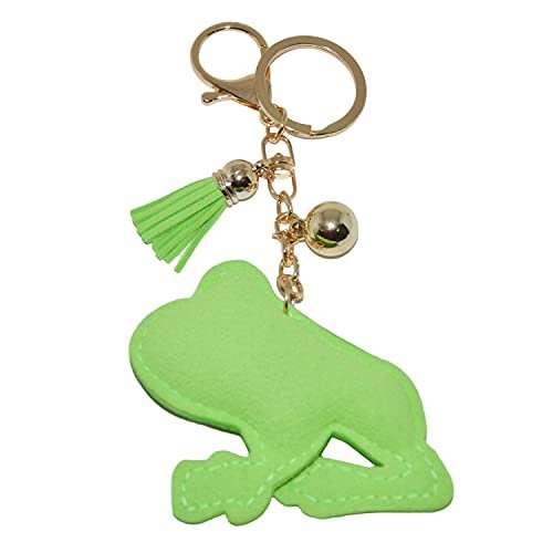 Popfizzy Green Frog Keychains for Women and Girls, Bling Backpack Key Chain for Animal Lovers, Rhinestone Purse Charms