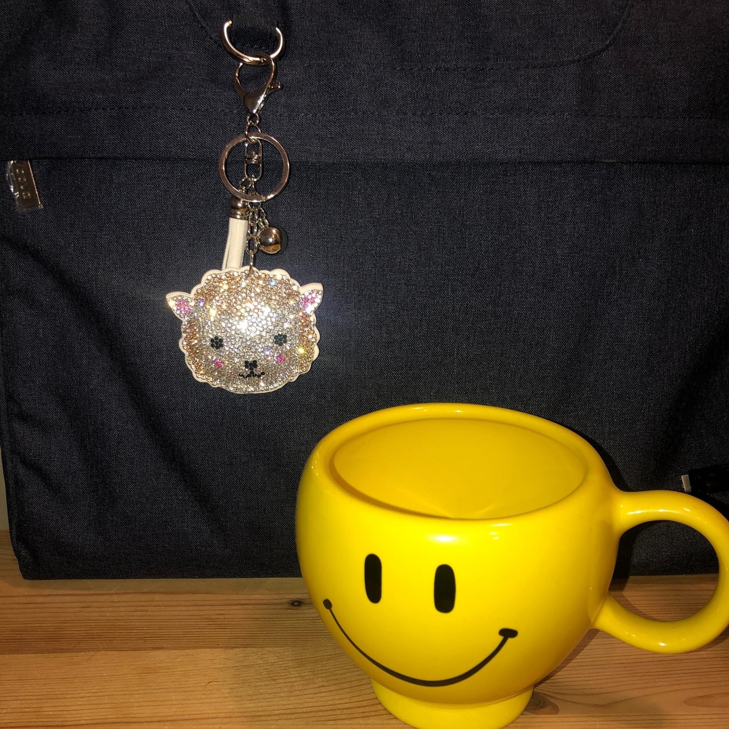 Popfizzy Lamb Keychain Accessories for Girls, Bedazzled Purse Charm for Handbags, Lamb Gifts, Bling Backpack Accessory