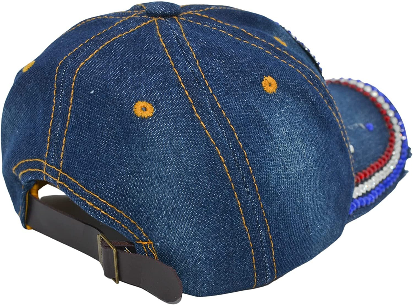 Republican Elephant Hat for Women Rhinestone Hat, Bedazzled Bling Baseball Caps, Distressed Hat, Fancy Denim Bejeweled Hats