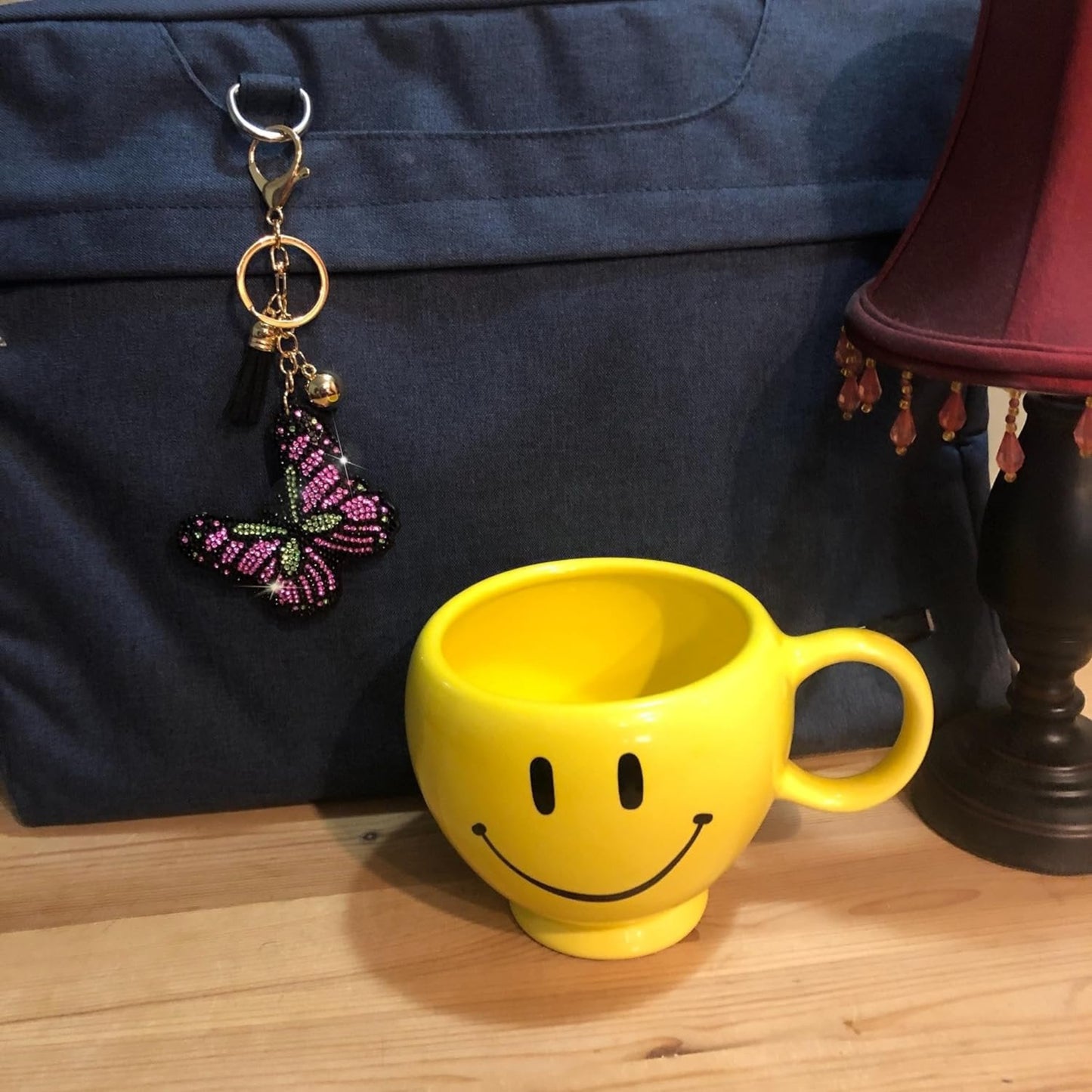 Popfizzy Bling Butterfly Keychain, Purse Charm, Backpack Charm, Crystal Bag Charms, Rhinestone Key Fob