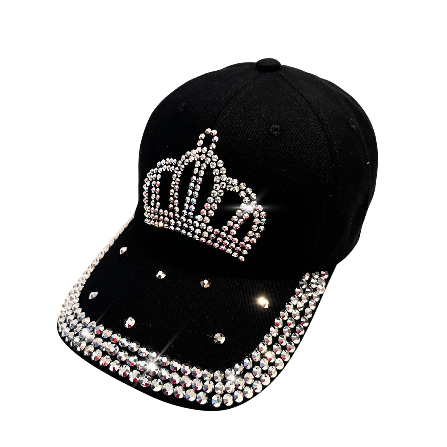 Popfizzy Rhinestone Baseball Cap for Women and Girls, Fun Bedazzled Hats, Shiny Bling Denim and Diamond Hat, Sparkly Gifts