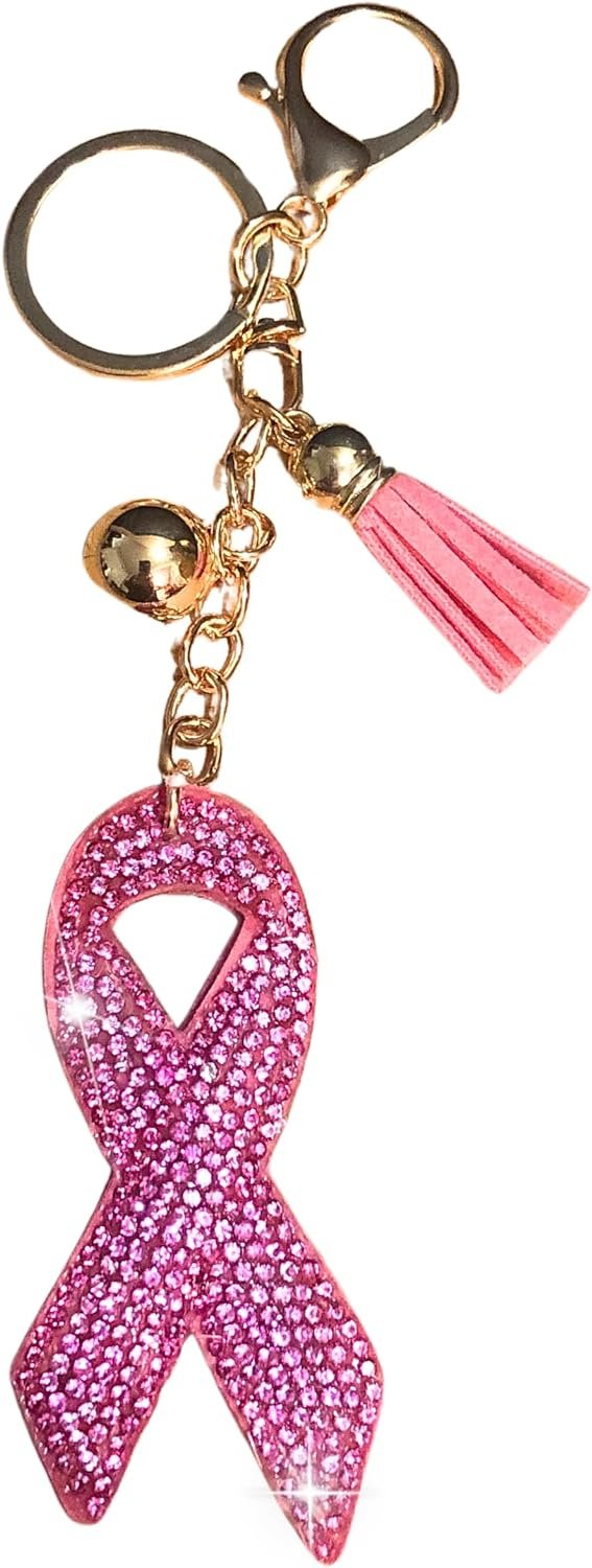 Popfizzy Pink Breast Cancer Keychain Accessories for Women, Breast Cancer Gift for Her