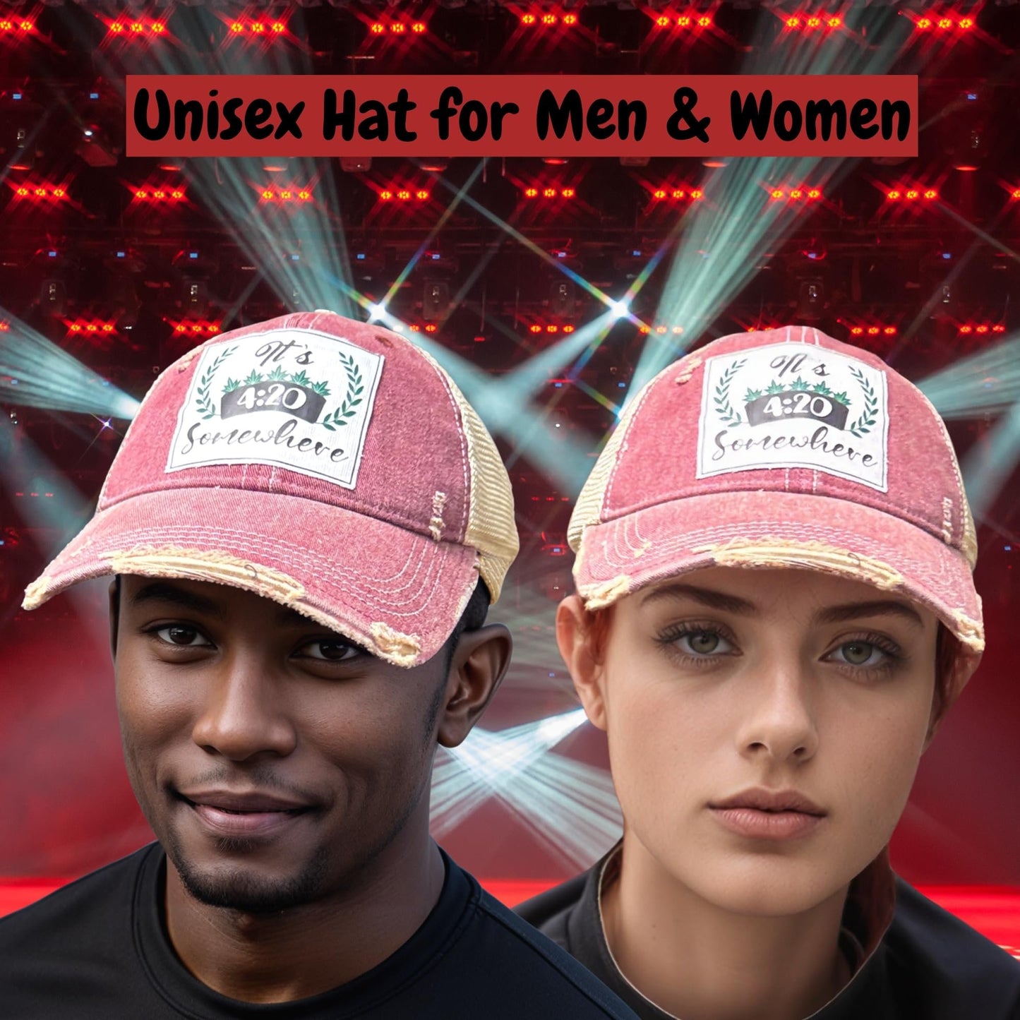 Popfizzy Weed Hat for Men and Women, It’s 420 Somewhere Marijuana Hat, Weed Gift for Weed Smokers (It’s 420 Somewhere)
