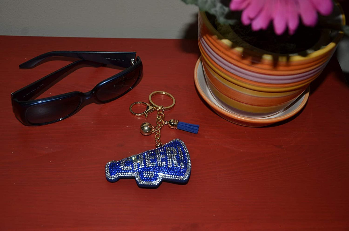 Popfizzy Blue Cheer Keychain for Women and Girls, Cheerleader Bag Charm