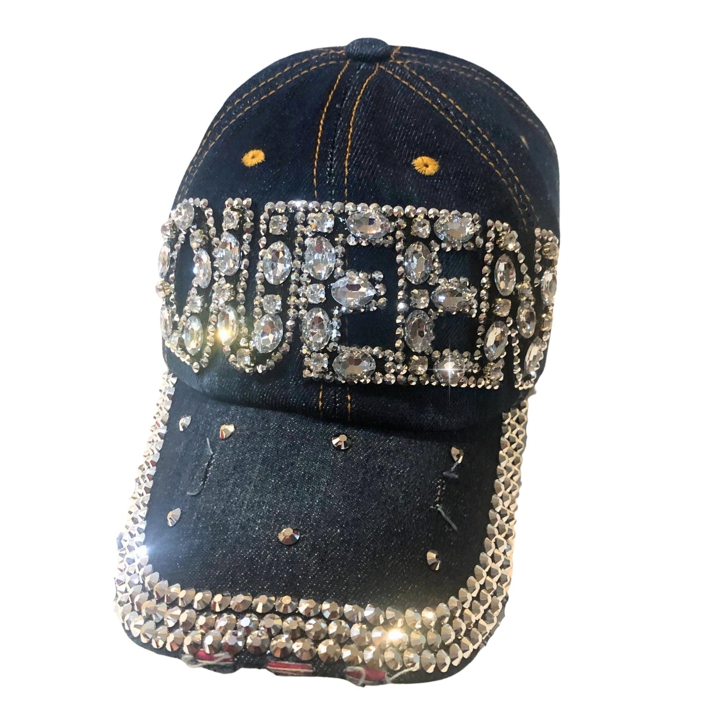 Popfizzy Queen Hats for Women, Bedazzled Queen Gifts, Bling Hats for Women, Sparkly Rhinestone Hat, Trendy Queen Accessories