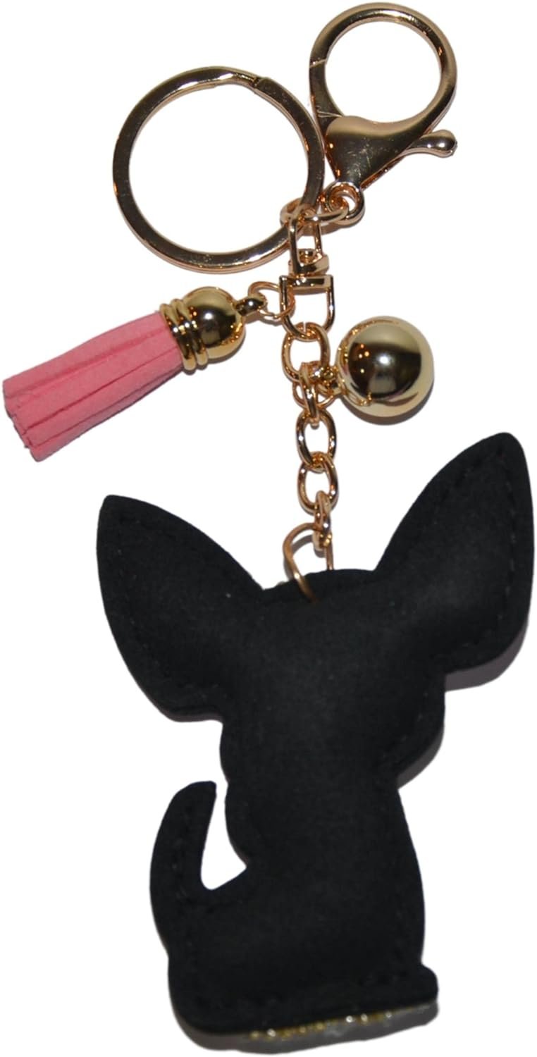 Popfizzy Bling Chihuahua Keychain for Women, Purse Bag Charm