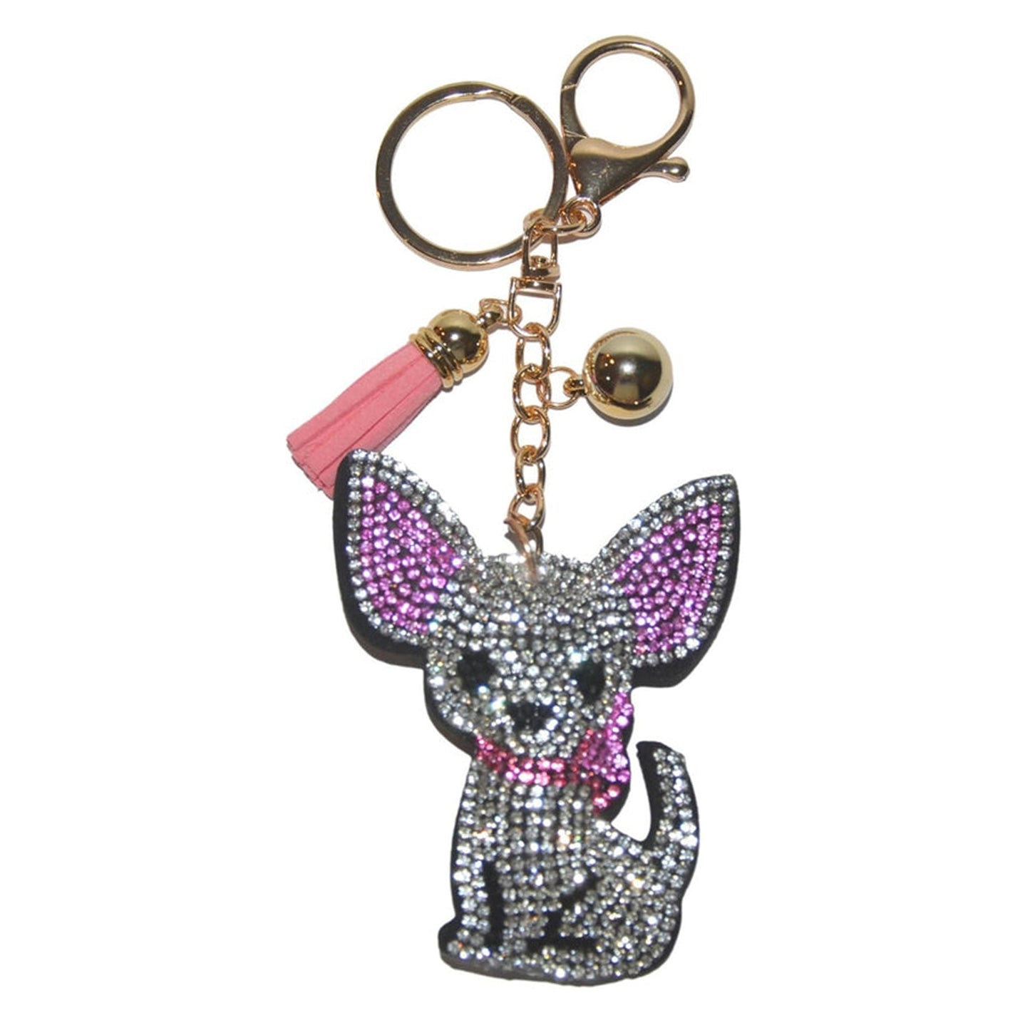 Popfizzy Bling Chihuahua Keychain for Women, Purse Bag Charm