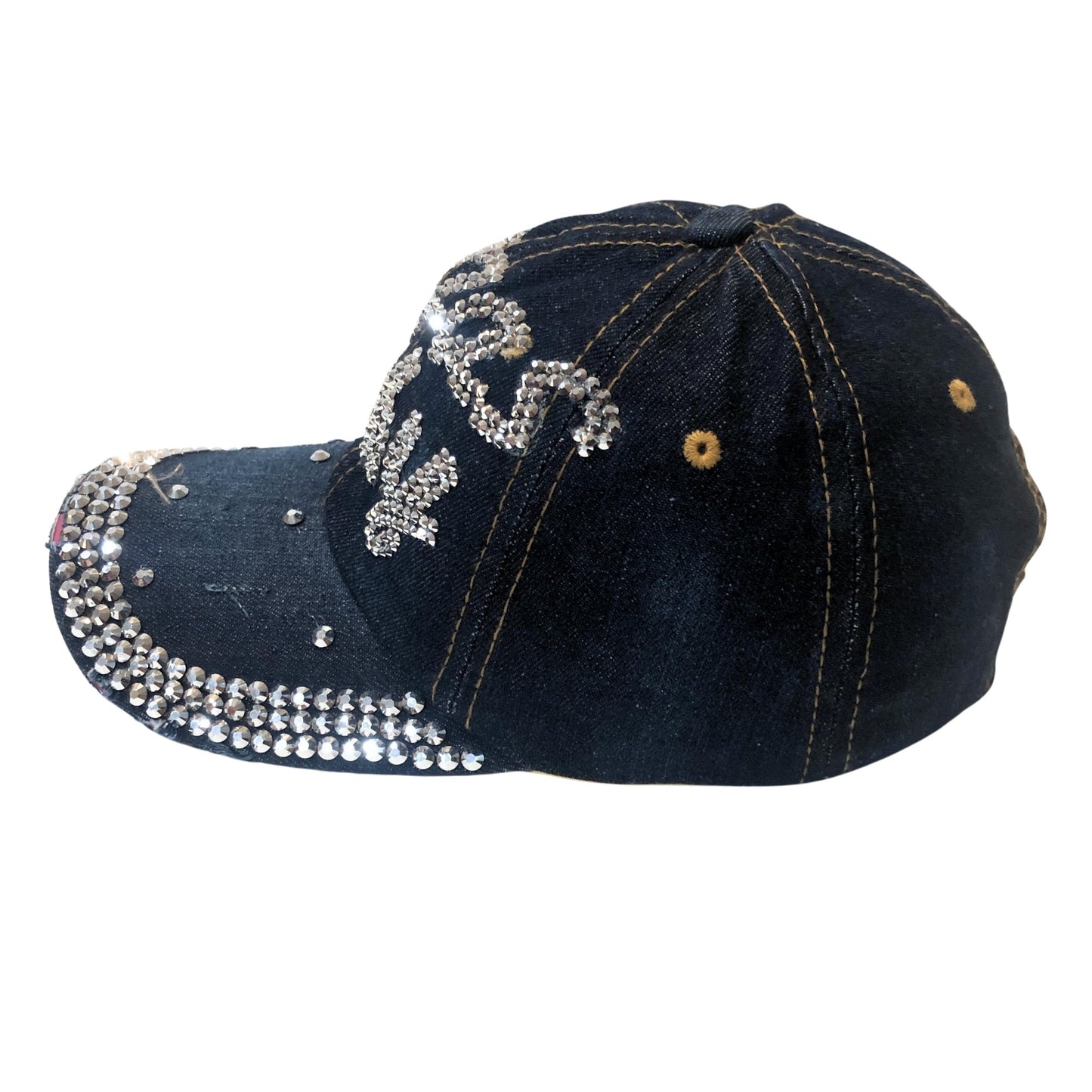 Popfizzy Women's Vegas Baby Hat, Black Baseball Cap with Rhinestones, Las Vegas Souvenir