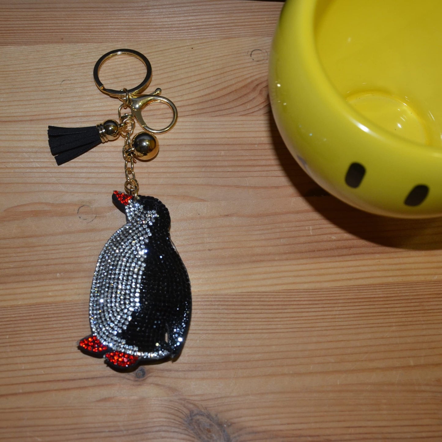 Popfizzy Penguin Keychains for Women and Girls, Bling Backpack Key Chain for Animal Lovers, Rhinestone Purse Charms
