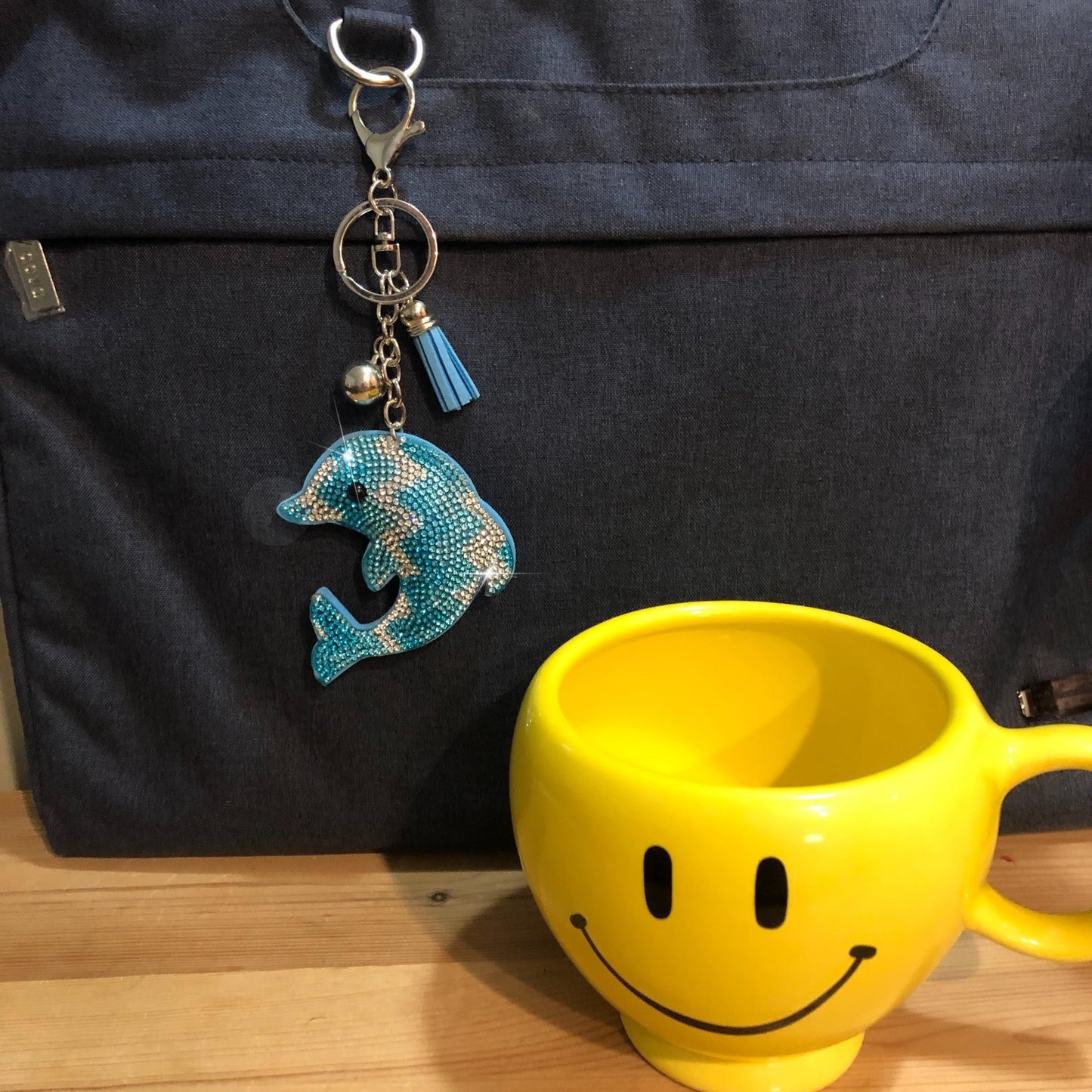 Popfizzy Bling Blue Dolphin Keychain Accessories for Women and Girls, Rhinestone Dolphin Purse Charms, Sparkle Dolphin Gifts