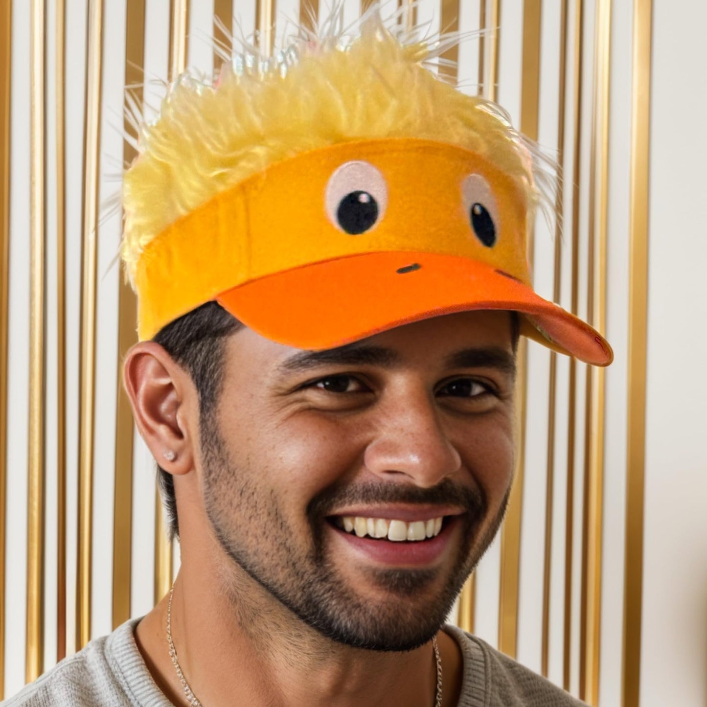 Popfizzy Duck Hat with Hair for Men and Women, Wig Hat, Fake Hair Hat, Adult Halloween Baseball Hat with Hair Attached