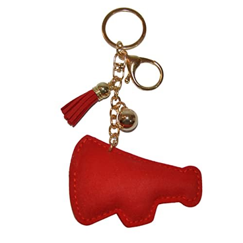 Popfizzy Red and Silver Cheer Keychain for Women and Girls, Cheerleader Bag Charm