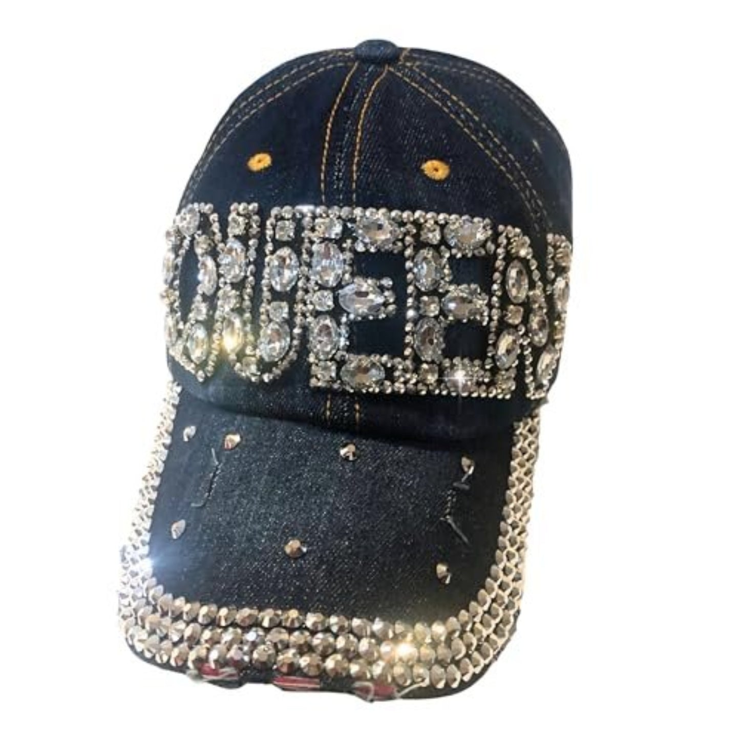 Popfizzy Queen Hats for Women, Bedazzled Queen Gifts, Bling Hats for Women, Sparkly Rhinestone Hat, Trendy Queen Accessories