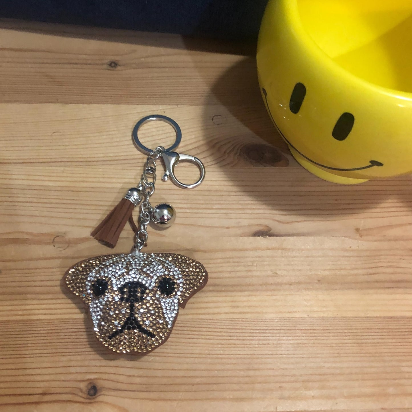 Popfizzy Rhinestone English Bulldog Keychain for Women and Girls, Bull Dog Backpack Keychain, Bling Gifts for Women