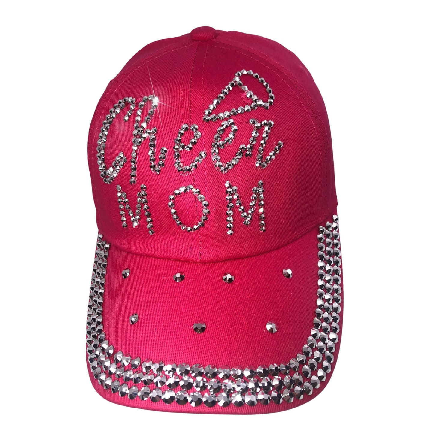 Popfizzy Cheer Mom Hat for Women, Rhinestone Cheer Mom Gifts, Bling Cheer Accessories, Cheer Clothes, Cool Cheer Gifts