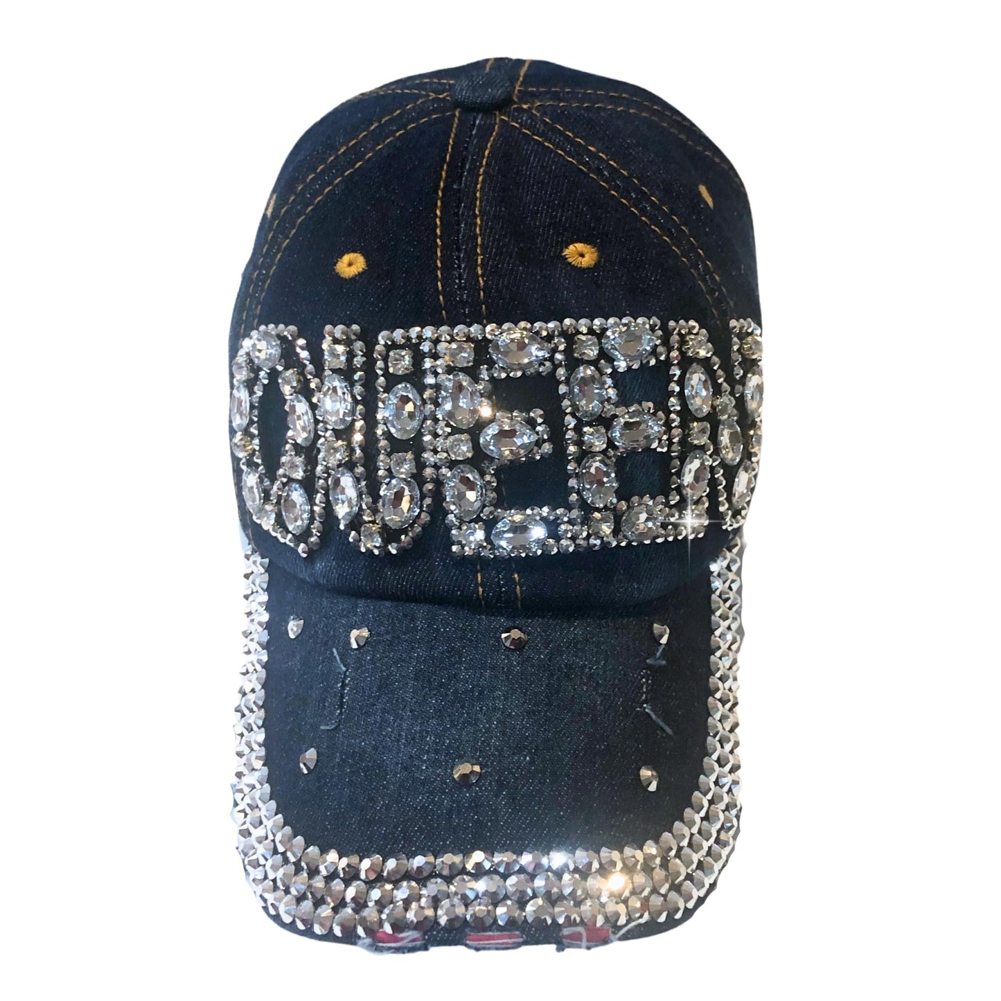 Popfizzy Queen Hats for Women, Bedazzled Queen Gifts, Bling Hats for Women, Sparkly Rhinestone Hat, Trendy Queen Accessories