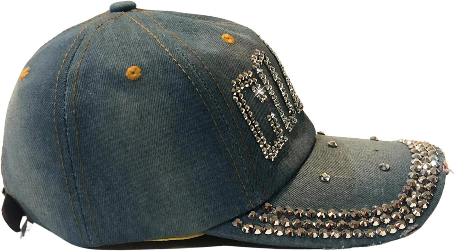 Popfizzy Bling Coach Hat with Rhinestones for Women, Best Cheer Coach Hat, Soccer Coach, Baseball Coach, Sports Coach Gifts