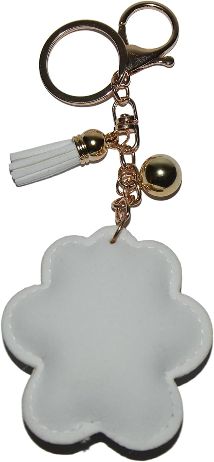 Popfizzy Paw Print Keychain Rhinestone Accessories for Women - Cute Purse Charms & Bling Keychain for Handbags