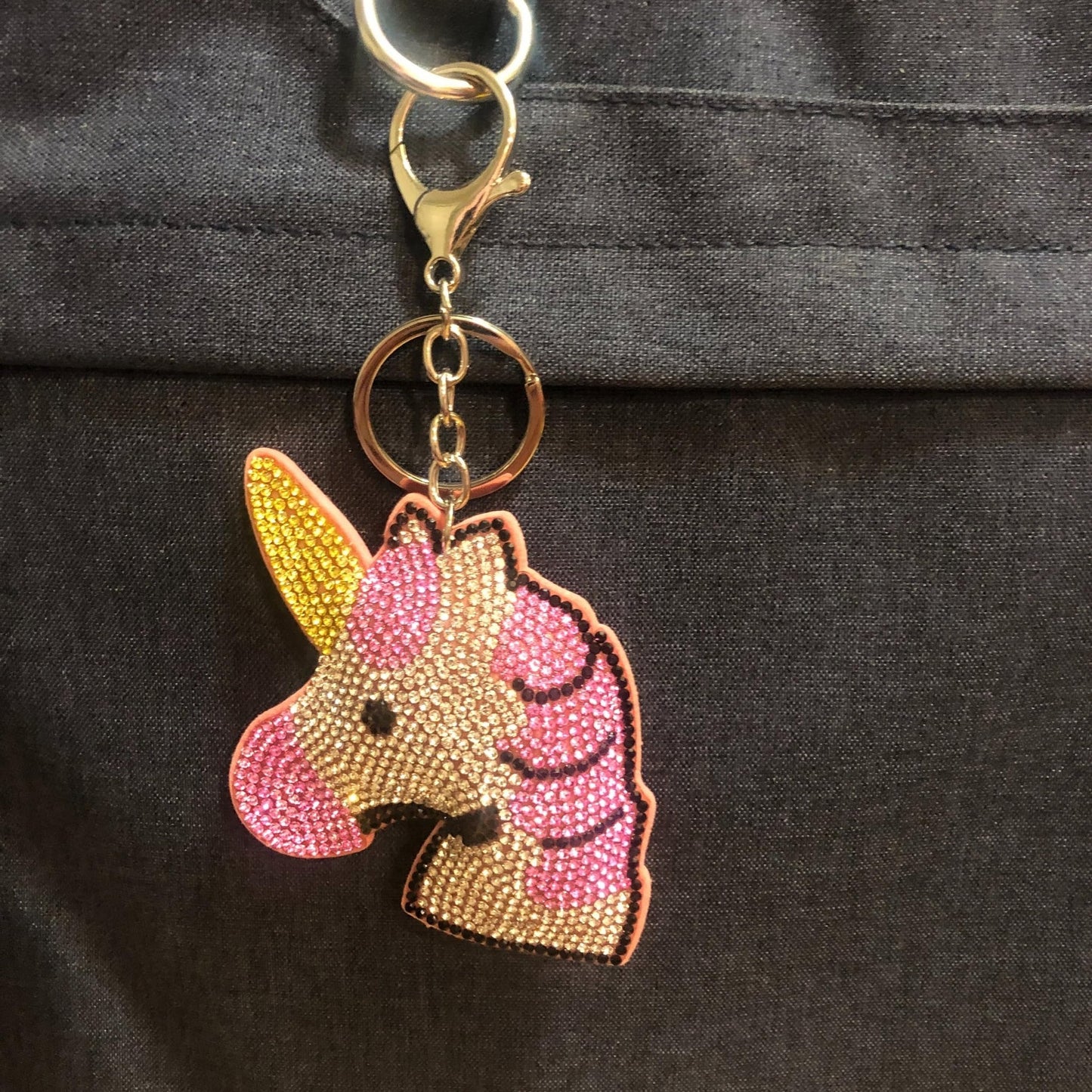 Popfizzy Bling Unicorn Keychains for Girls, Rhinestone Unicorn Backpack Keychain, Pink Unicorn Gifts For Girls and Women