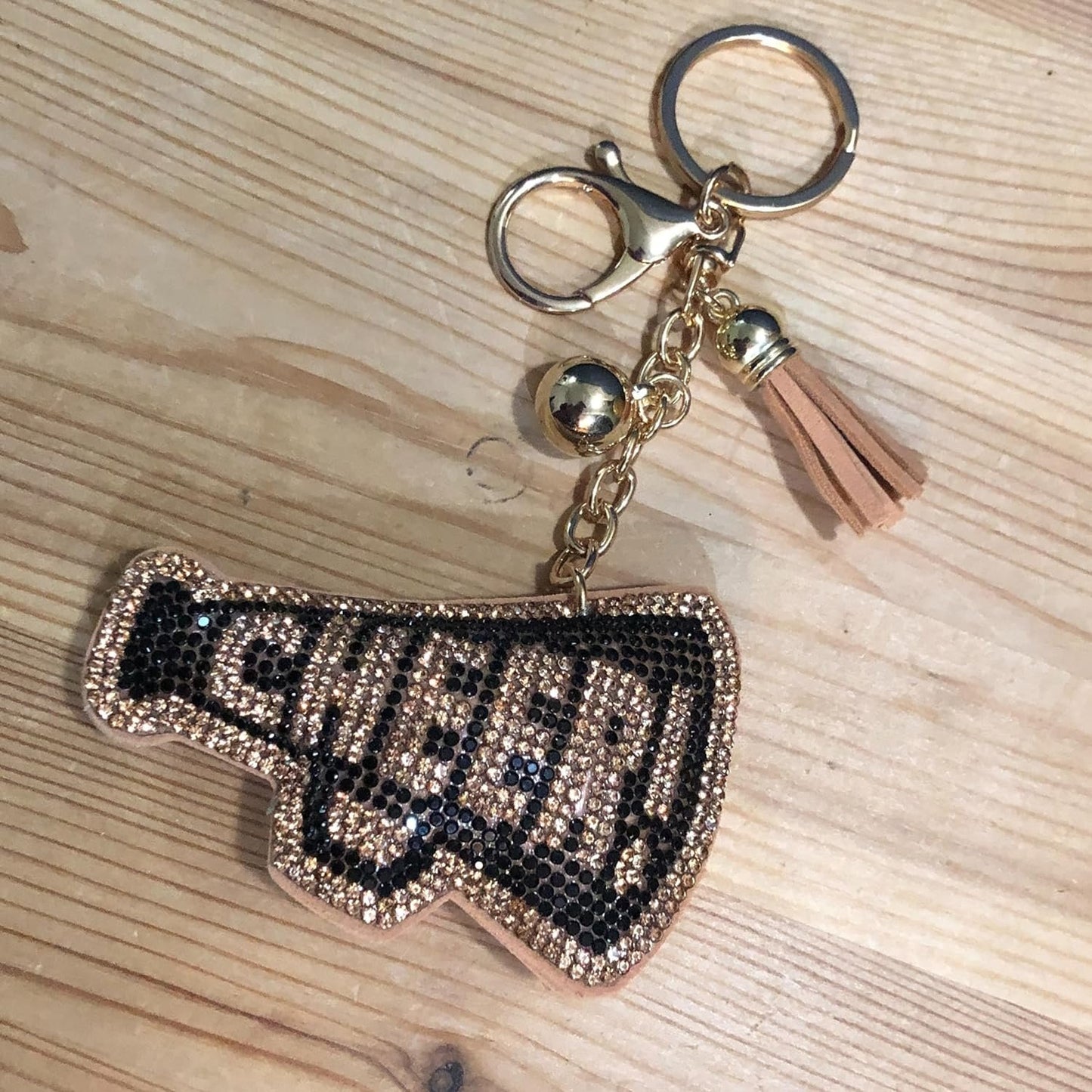 Popfizzy Rhinestone Keychain Accessories for Women, Car Keys Keychain Charms, Bling Keychain, Cute Purse Charms for Handbags