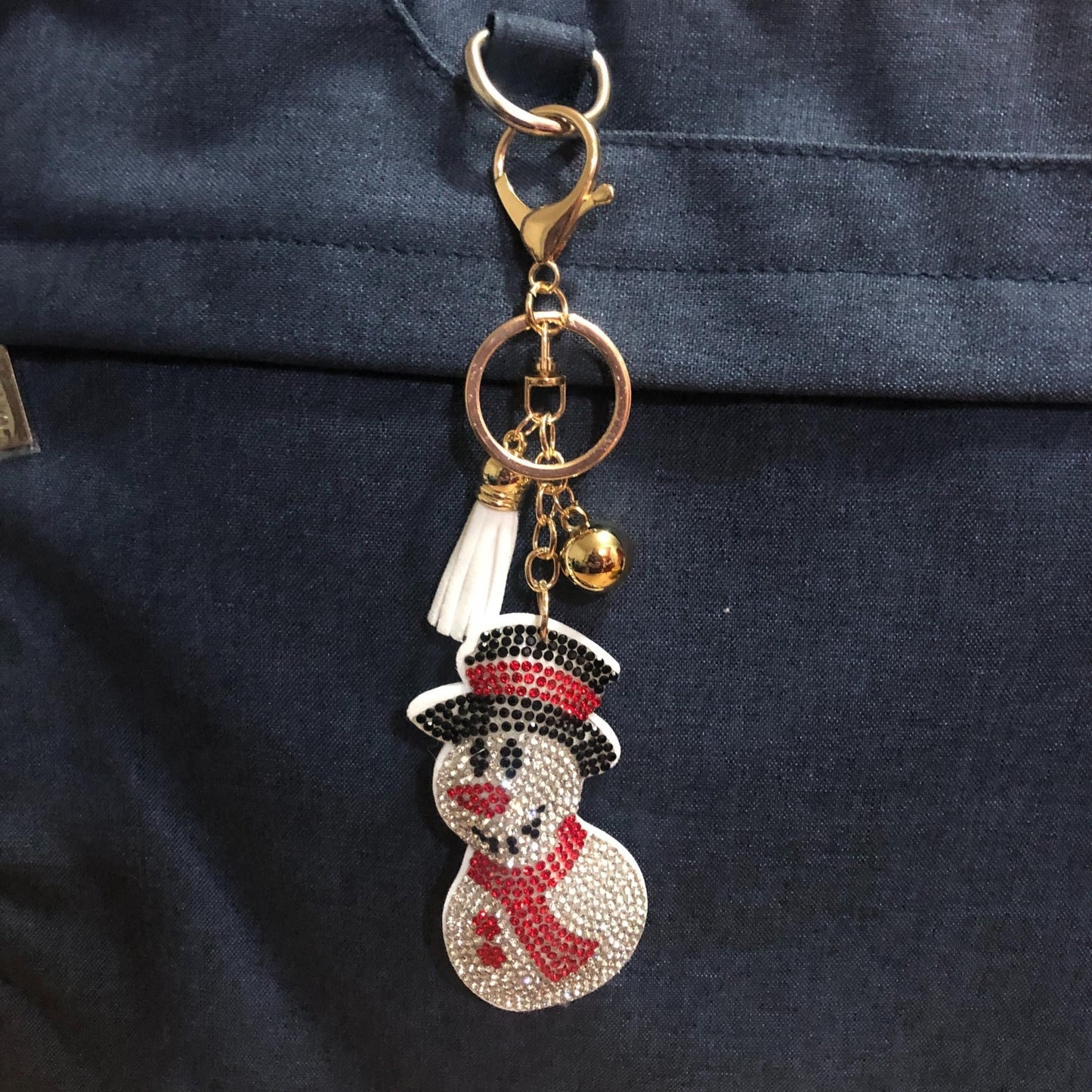 Popfizzy Bling Christmas Snowman Keychain, Christmas Gifts for Women and Girls, Stocking Stuffers, Christmas Party Favors