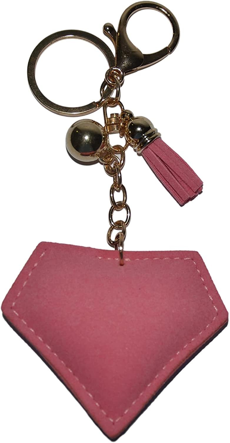 Pink Diamond Keychain for Women, Bling Purse Charms for Handbags, Girls Backpack Key Fob, Crystal Bag Charm Keyrings