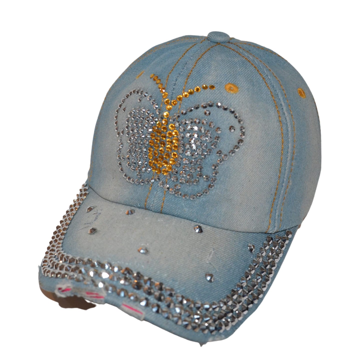 Popfizzy Monarch Butterfly Hat for Women and Girls, Rhinestone Butterfly Dad Hats, Bling Monarch Butterfly Gifts for Women