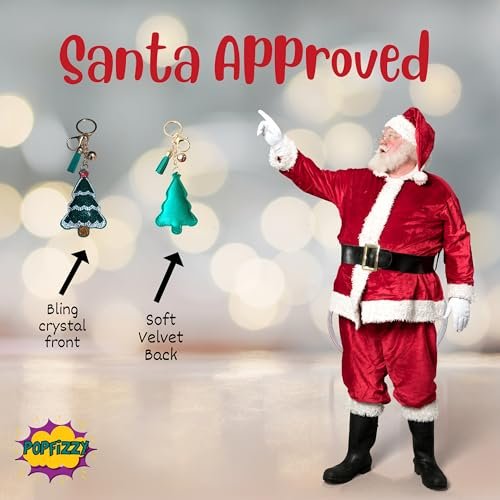 Popfizzy Bling Christmas Tree Keychain, Christmas Gifts for Women and Girls, Stocking Stuffers, Christmas Party Favors