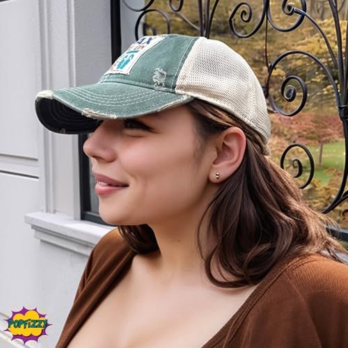 Popfizzy Relax You're on Lake Time Hat, Vintage Trucker Hat, Mesh Back Baseball Cap, Fun Lake Life Gifts for Women and Men
