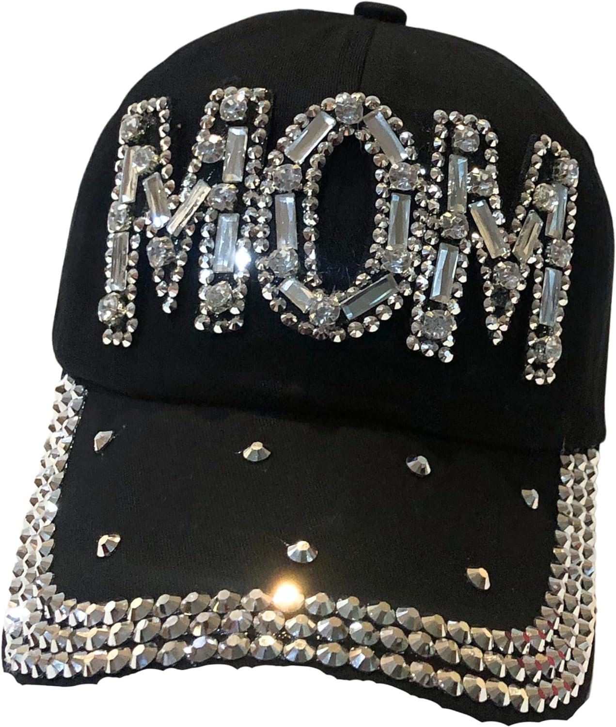 Popfizzy Rhinestone Mom Hat, Bling Baseball Cap for Mom, Cool Mom Gifts, Best Mama Hat, Sparkle Mom Accessories, Mom Cap