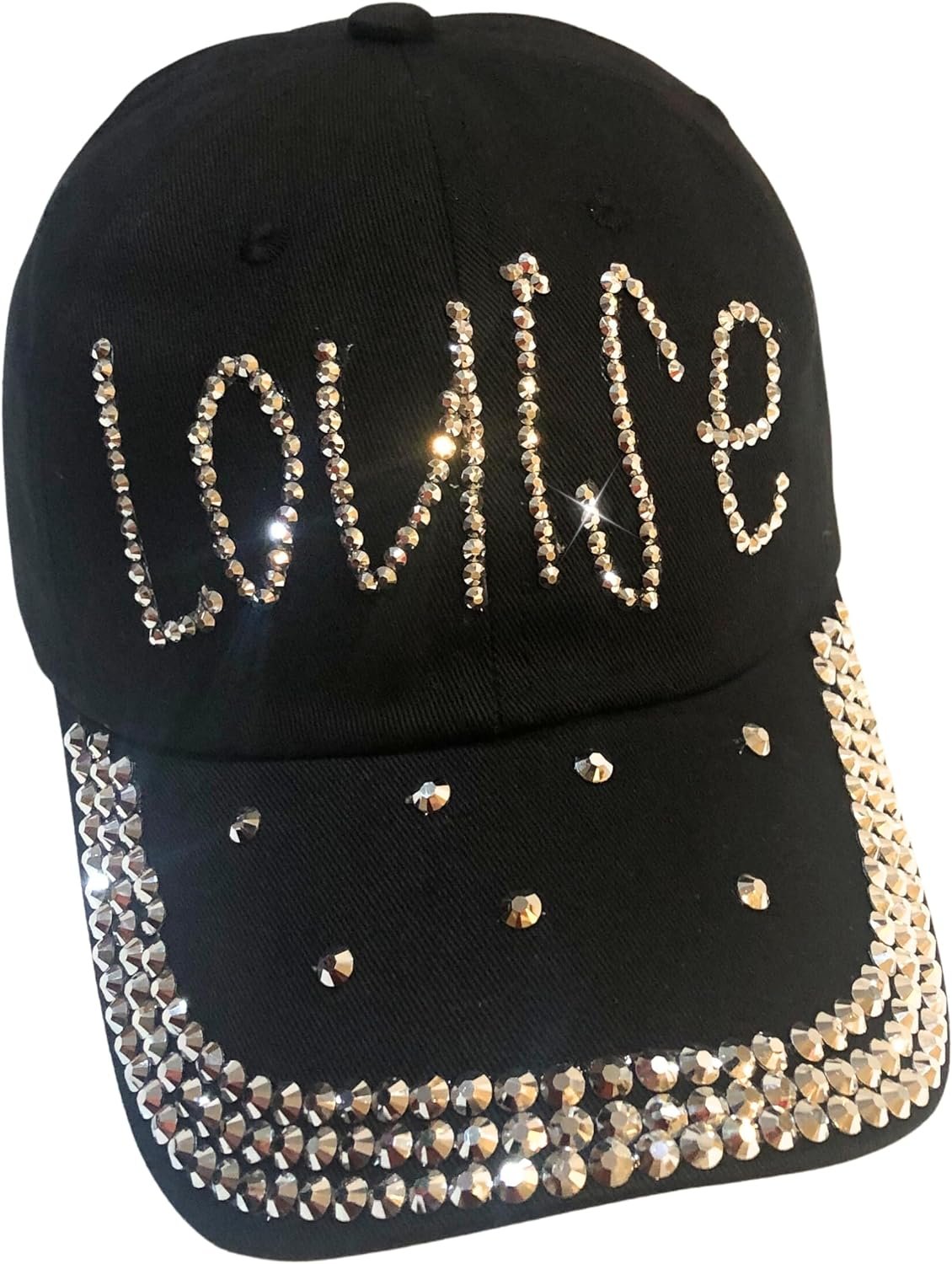 Popfizzy Louise Hat for Women, Rhinestone Bestie Gifts for Women, Bling Best Friend Apparel, for Women