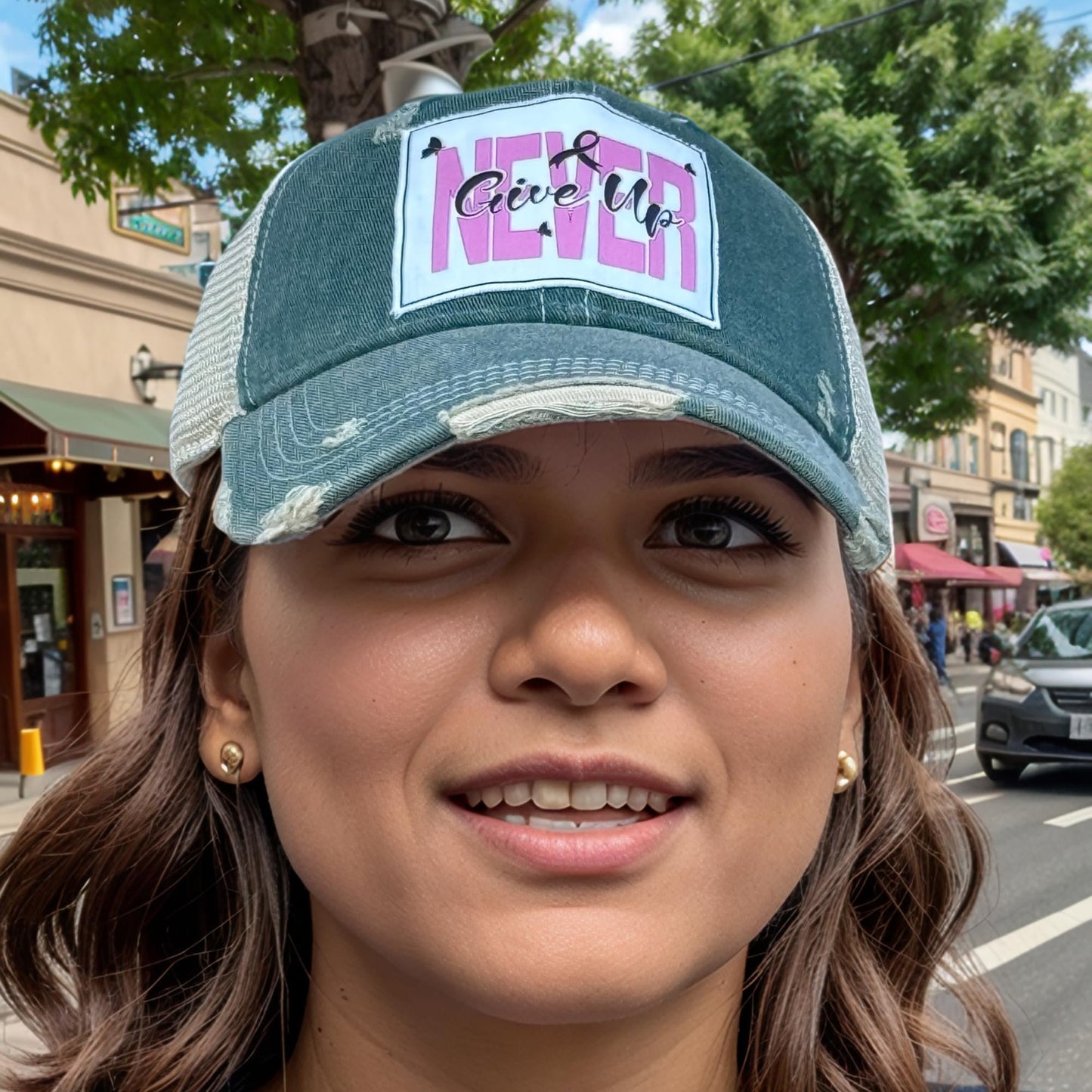 Popfizzy Breast Cancer Awareness Trucker Hat - Pink Ribbon Support
