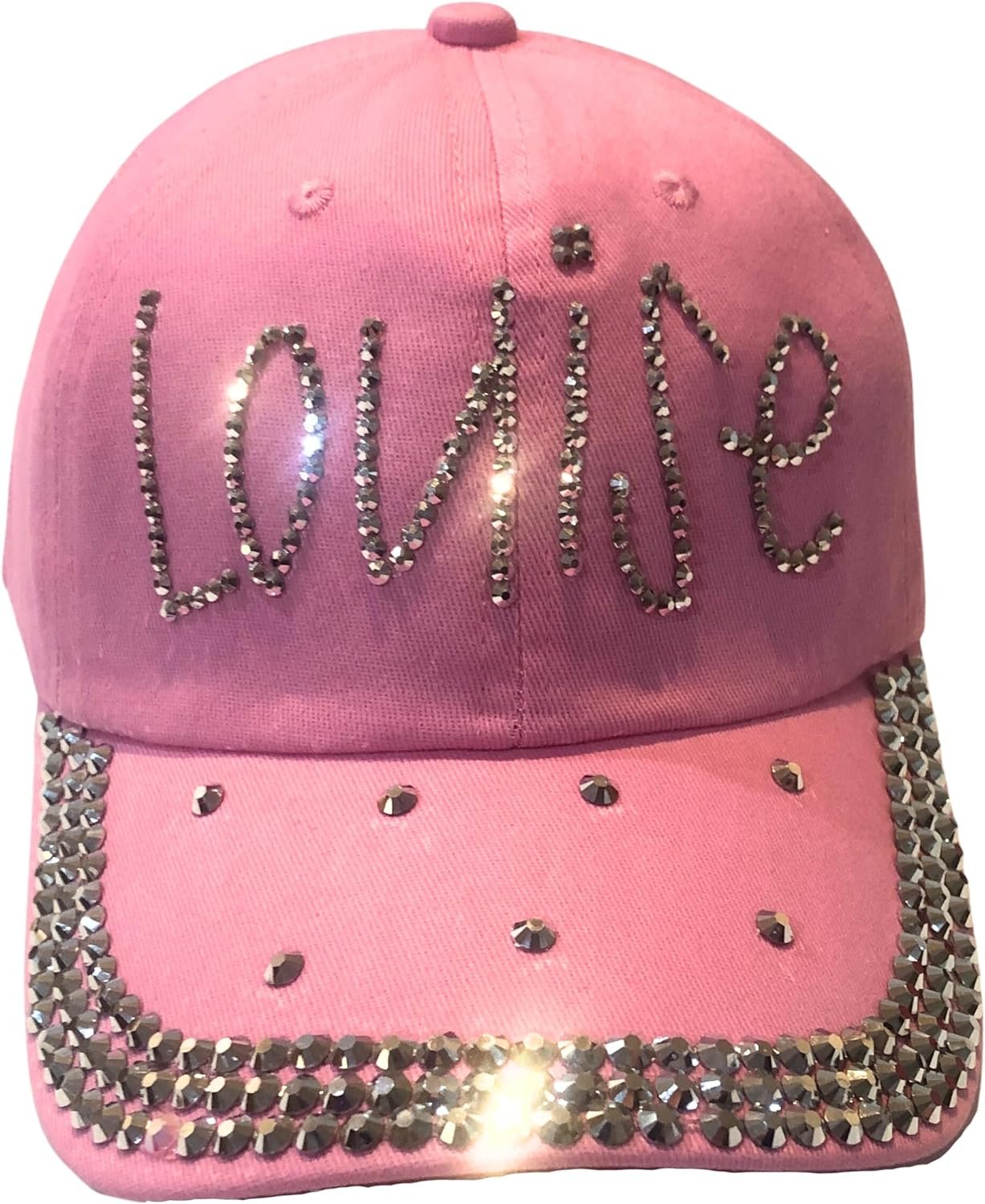 Popfizzy Louise Hat for Women, Rhinestone Bestie Gifts for Women, Bling Best Friend Apparel, for Women
