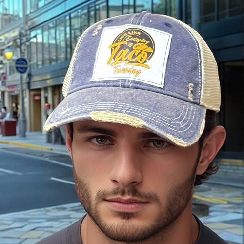 Popfizzy Funny Trucker Hats for Taco Lovers, Gift for Taco Lovers, Unisex Taco Baseball Cap for Men and Women (Taco Tuesday)