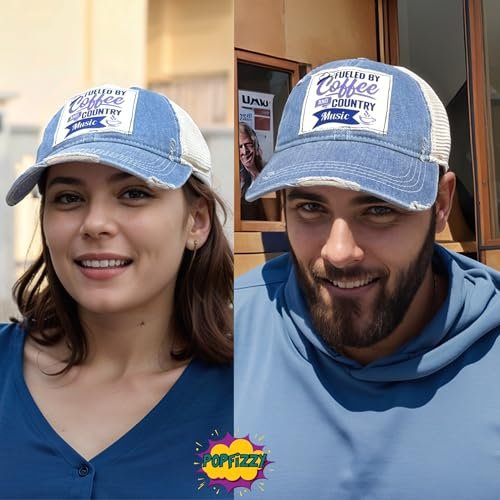 Popfizzy Coffee and Country Music Hat for Women and Men, Country Music Gift, Coffee Lover Gift