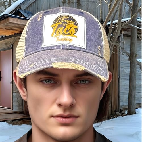 Popfizzy Funny Trucker Hats for Taco Lovers, Gift for Taco Lovers, Unisex Taco Baseball Cap for Men and Women (Taco Tuesday)
